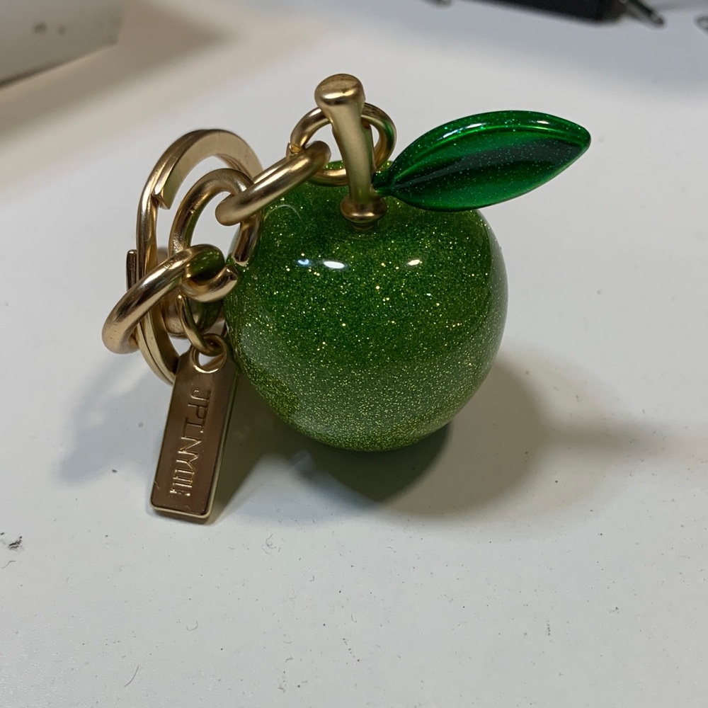 Green Glitter Apple Keychain